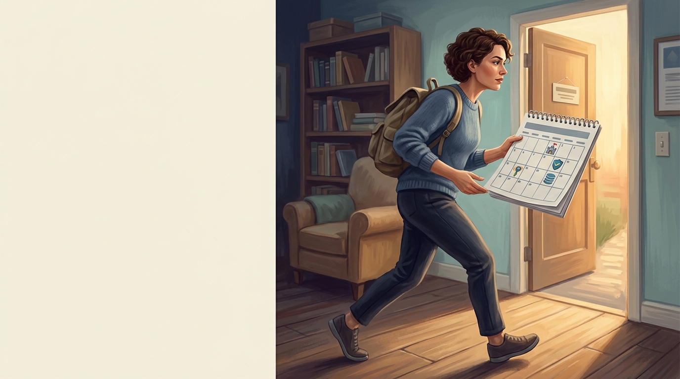 Four-week wall calendar with AWS Cloud Practitioner study milestones
