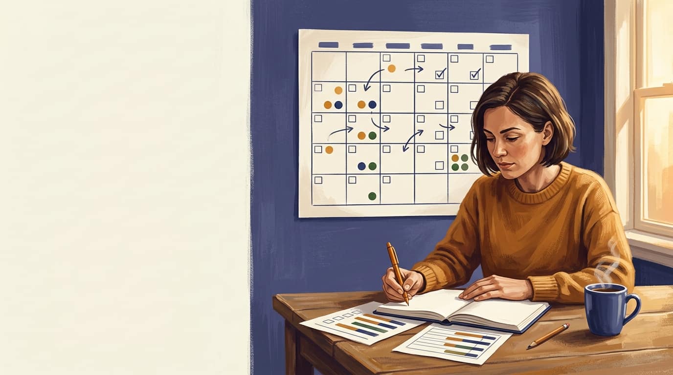 Candidate planning a two-week certification exam retake schedule with practice questions