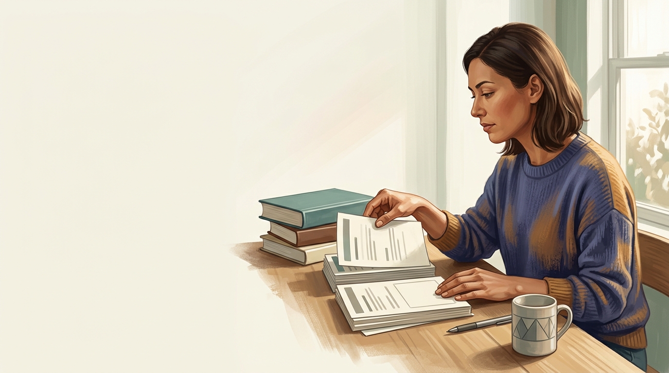Illustration of a project manager studying with a calendar marked for a retake